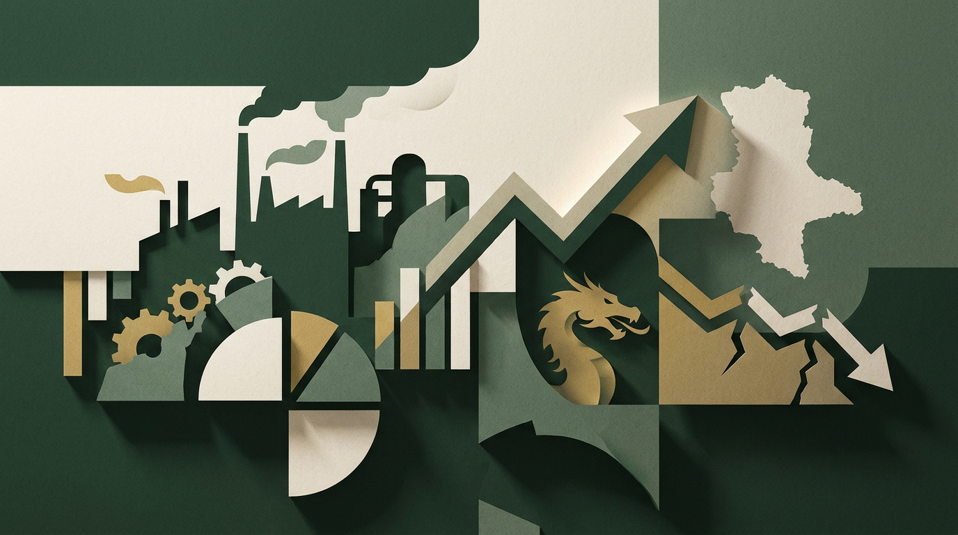 Redaktionelle Illustration zum Thema Industriekrise und China-Konkurrenz stärken die AfD in Sachsen-Anhalt